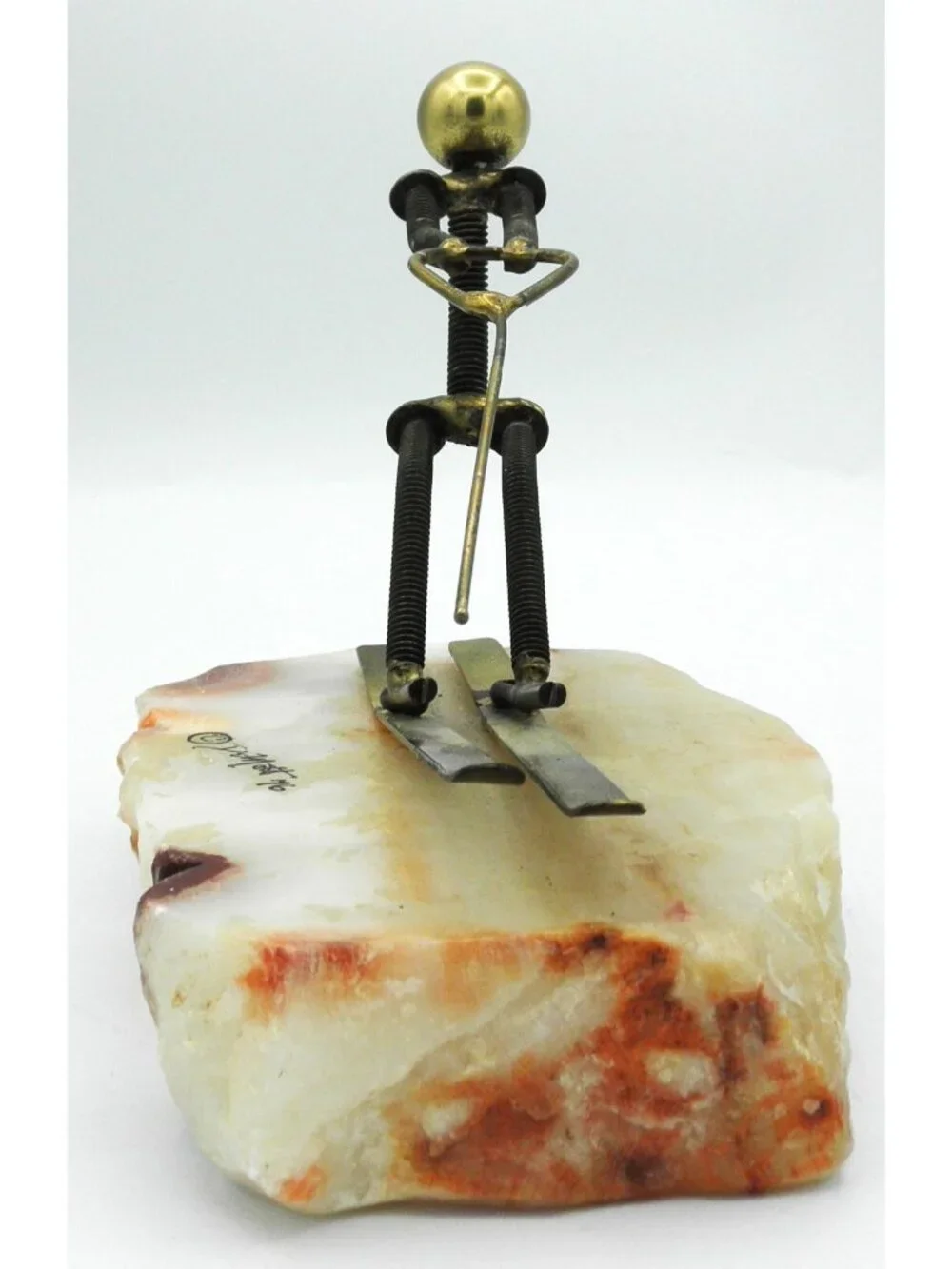 DeMott Sculpture Figure Water Skier Signed 1976